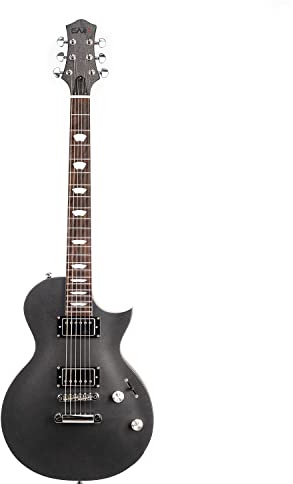 EART EGLP-610 E-Gitarre Solid-Body E-Gitarre, Custom Alnico-II Humbucker, Satin Gunmetal Black