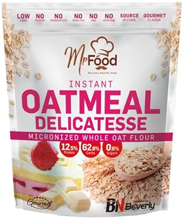 BEVERLY Harina de Avena Instant Oatmeal Sabor Chocolate Blanco Fresa 1,5 KG