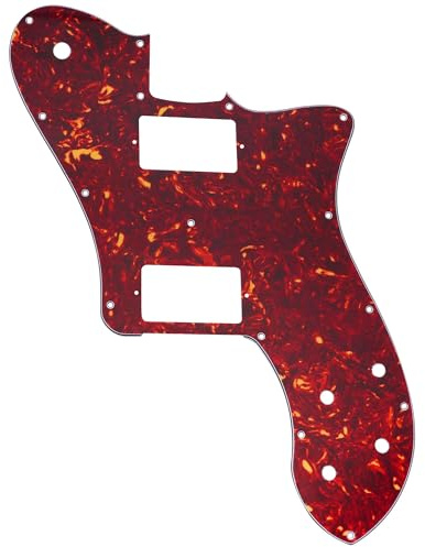 Musiclily Pro 15 Löcher Bedeckt HH Gitarren Schlagbrett Pickguard für Mexico Fender 72 Tele Deluxe Style E-Gitarre, 4-lagig Vintage Tortoise