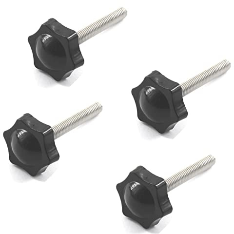 4 Stück M10 x 45 mm Edelstahlgewinde Ersatz-Stern-Handknauf Anziehen Rändelschraube Handfestziehknopf Schraube