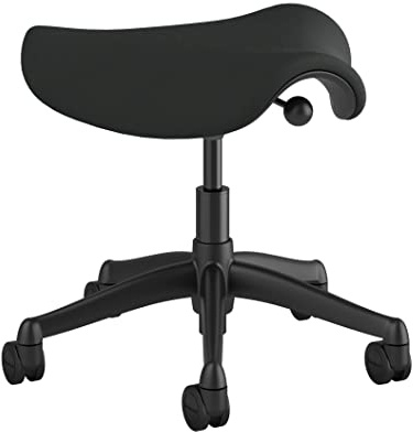 Humanscale Freedom Saddle Stool Seat Chair F300 - Graphite Frame Graphite Corde 4 Textile F300GCF12 - Soft Hard Floor Casters