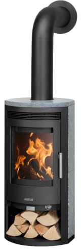 Justus | Kaminofen | Baltrum D 2.0 | 5,5 kW | Stahl Schwarz, Speckstein