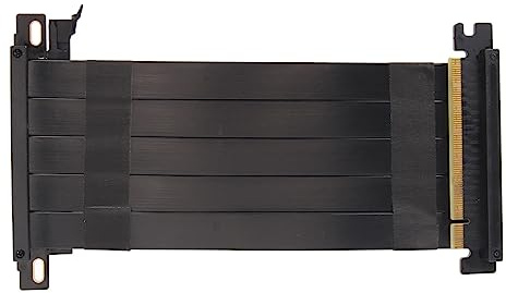 ASHATA Cable Elevador de Extensión Flexible de Alta Velocidad PCIE 4.0 X16, Cable de Extensión PCIE 4.0 VGA de Doble Cara Inversa de 180 Grados para Tarjeta Gráfica GPU, Transmisión de (Negro)