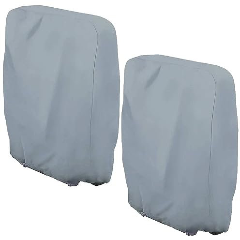 VIVIIHOO Copertura Protettiva lettini e sedie da Giardino, Fodera Oxford da 2 Pezzi, Resistente alla Polvere e ai Raggi UV, con Custodia portaoggetti, per lettini e sedie Pieghevoli (Grigio)