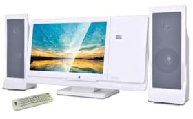 INOVALLEY Chaîne HiFi CD/DVD Deluxe Blanche 2x30W avec écran 12'' intégré
