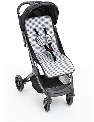 Colchoneta Silla Paseo Universal Verano, Funda Carrito Bebé 100% Algodón Transpirable, Antideslizante, Ajustable en Hombros y Cintura,
