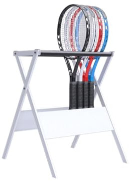 Vnook Tennisschläger-Aufbewahrungsregal, Bodenstehender Sport-Tennisball-Trainingshalter, Organizer for Jugend- Und Kinderschlägerausrüstung for Stadion/Schule/Feld (Color : White)