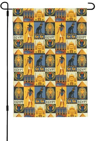 BREAUX Ancient Egypt Tribe Series Drapeau de jardin, patio, drapeau décoratif extérieur, 71,1 x 102,1 cm, noir