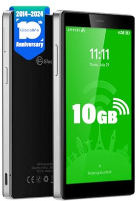 GlocalMe G4Pro 4G LTE Mobiler WLAN Router, Keine SIM nötig, 2.4GHz/5GHz WiFi Hotspot, Mit 10GB EU Daten, 3900-mAh 12 Std., Abdeckung von über 200 Ländern, Tragbares WLAN für Unterwegs, Geschäftsreise