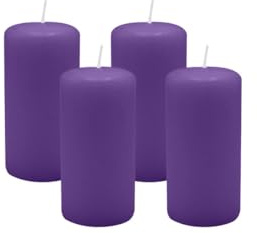4er Set Adventskranzkerzen Lila Ø 50 x 100 mm