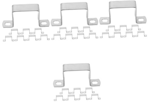 jojofuny 32pièces Collier De Serrage Acier Pour Tubes Carrés Support u Avec Base Installation Facile Pour Intérieur Et Extérieur