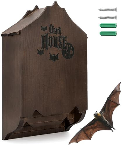 Mezchi Fledermaushäuser aus Holz für den Außenbereich für Baum, Doppelkammer-Fledermausbox, großes 40,6 cm Fledermaus-Haus-Set, perfekt entworfen, um Fledermäuse anzulocken, einfach aufzuhängen