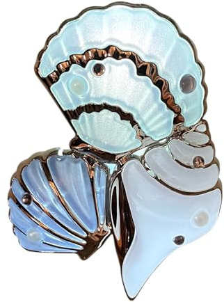 Bath and Body Works Blue, Aqua, White with Gold Shell Cluster Adjustable Wallflowers Scent Control Fragrance Nightlight Plug