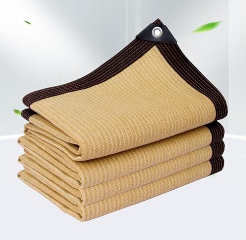 KSQP Tenda Ombreggiante Esterno Vela Ombreggiante Impermeabile Rete Ombreggiante Telo Ombra Occhiellato 90% Rete di Protezione UV per La Privacy Giardino Patio Frangivento,beige-6x8m