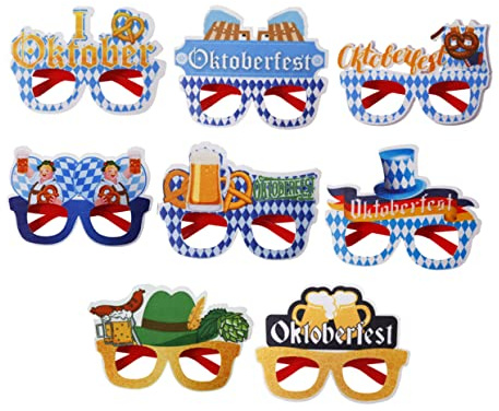 COLLBATH 3 Ensembles Verres De L'oktoberfest Décor Fêtes Lunettes D'halloween Délirer Festival Verre À Bière Chope À Bière Lunettes Uniques Accessoire De Costume Plastique 8 Paires*3