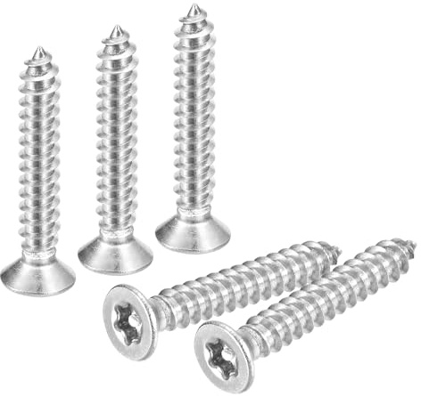 QUARKZMAN 50 Stück Senkkopf Torx Schrauben, M3 x 20mm Torx Holzschrauben 304 Edelstahl Sicherheitsblechschrauben mit Bit T10, Selbstschneidend Diebstahlsicher für Holz, Mechanische (Silber)
