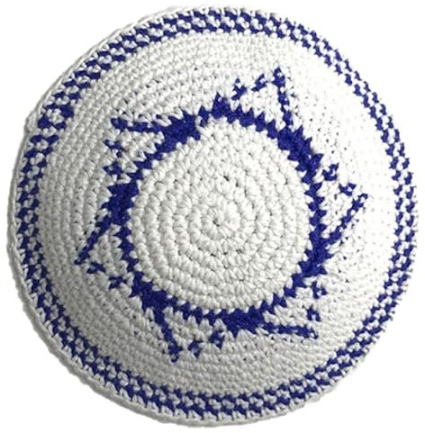 Kippah handgjord stickad för män, klassisk judisk mössa hatt, traditionell yarmulke-hatt, Jerusalem rund huvudhatt