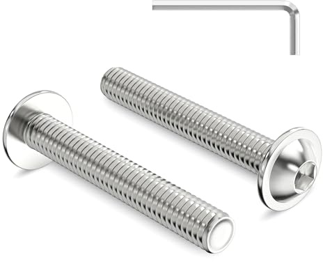 Zuyya M6 x 40 mm Linsenkopfschrauben mit Flansch, M6 Schrauben, 20 Stück | Innensechskant Antrieb, Edelstahl A2 V2A Schrauben, Flachkopfschrauben Vollgewinde mit Innensechskantschlussel