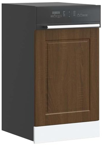 QJBSAVVA Porto Panneau de lave-vaisselle, marron, aspect chêne, 45 x 1,5 x 67 cm, en matériau dérivé du bois, durable et résistant à l'humidité, pour cuisine et protection du lave-vaisselle