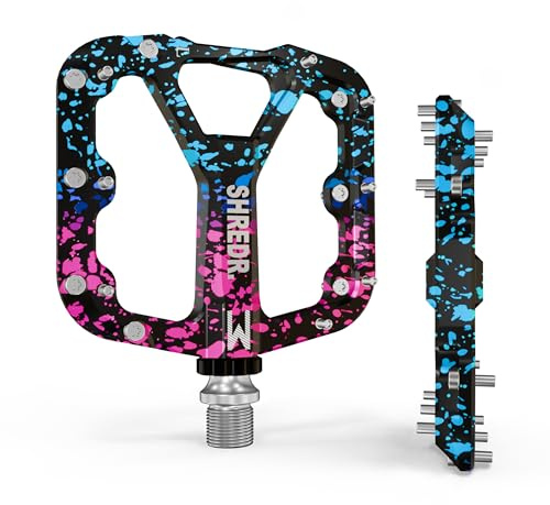 Shredr. Flat 2.0 Pedale für MTB | Superleichte Flatpedals fürs Mountainbike | In 2 Größen und 9 Farben | inkl. schwarzen Reflektoren Special Edition