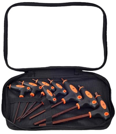 Juego de llaves Allen con mango en T - Juego de 8 piezas Llave hexagonal de doble extremo con mango en T | Kit de llaves hexagonales portátiles - para casa, muebles, bicicleta, coche, garaje mecánico