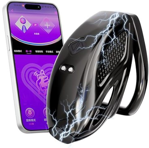 NAIXBTY Elektroschock Keuschheitskäfig APP Control Elektroschockkäfig Peniskäfig 3 Penisringe Set 10 Frequenz Elektroschock Chastity Cage Extrem Fetisch Penis Bondage E-Stim Sexspielzeug für Männer