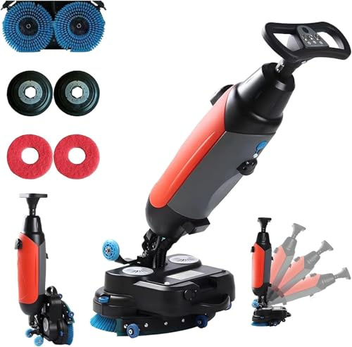 GEHPYYDS Lavasciuga Pavimenti - Mini Macchina per Pavimenti per Una Pulizia efficiente, Struttura di Pulizia a 360°, con Doppi Serbatoi da 4,5 l + 7,5 l,per Materiali Diversi ugualmente puliti Red