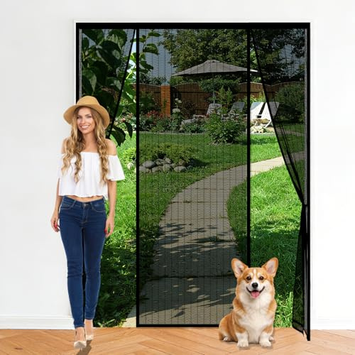 Moustiquaire Porte Fenetre Magnétique,Moustiquaire Porte,Moustiquaire Baie Vitree Coulissante,Rideaux Toile Insect Ecran,Magnétique Moustiquaire Porte,Fermeture Automatique