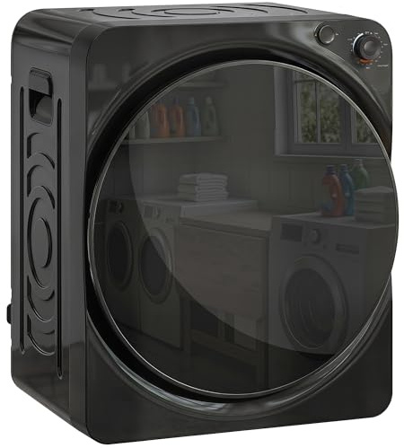 HOMCOM Vented Tumble Dryer, 5kg Wet Laundry/3kg Dry Capacity, 1000W, Black