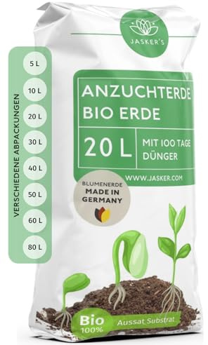 Anzuchterde Bio 20 L - 100% Torffrei und aus nachwachsenden Rohstoffen - Aussaaterde Anzuchterde Gemüse, Kräuter, Stecklinge, Tomaten, Chili - Saaterde - Aufzuchterde - Anzuchtserde