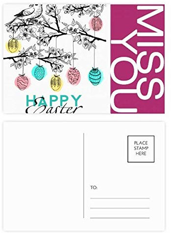 Happy Ostern Religion Festival Egg Bird Miss Postkarten-Set, Danksagungskarte, Postkarte, Seite Postkarten, 20 Stück