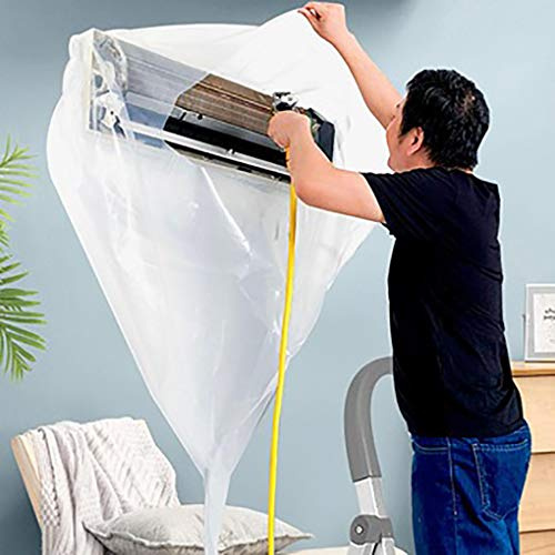 Condizionatore d'aria diviso Copertura per la pulizia impermeabile Protezione per il lavaggio della polvere Bavaglino per la pulizia del sistema A/C a parete con tubo dell'acqua(1-1.5HP)