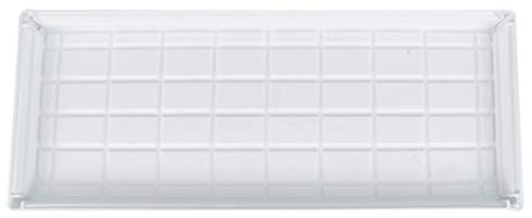 Soucoupe rectangulaire en plastique robuste pour pots de fenêtre, rebords de fenêtre et étagère de jardin, balcon (Noir), PP, blanc, 16.2X39.8CM