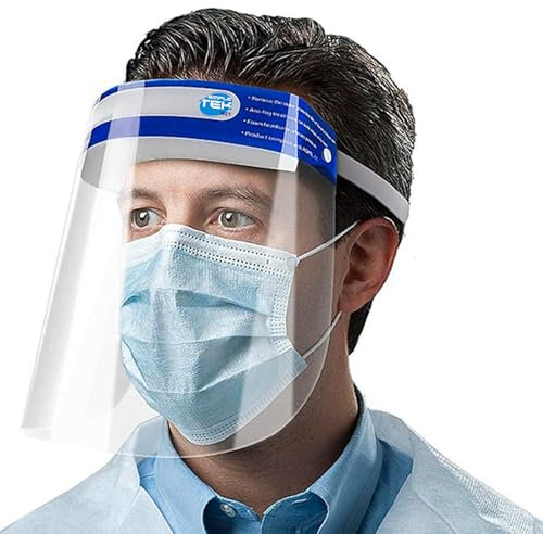 SIMPLETEK - Visiera di Protezione Schermo Viso Trasparente in Plexiglass, Paraschizzi Protettiva