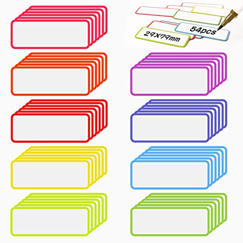 Magnetstreifen Beschreibbar, Teklemon 54 Stück 7,9 x 2,9 cm LöSchbarer Magnetstreifen, Wiederverwendbarer Magnete für Whiteboard, Metallschränke und Kühlschränke, Magnetische Oberflächen