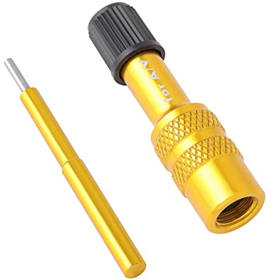 Bike Front Fork Valve Adapter Aluminum Alloy Extension Converter Nozzle Road Bicycle Fork Inflatable Valve Adaptor Accessory (Golden)