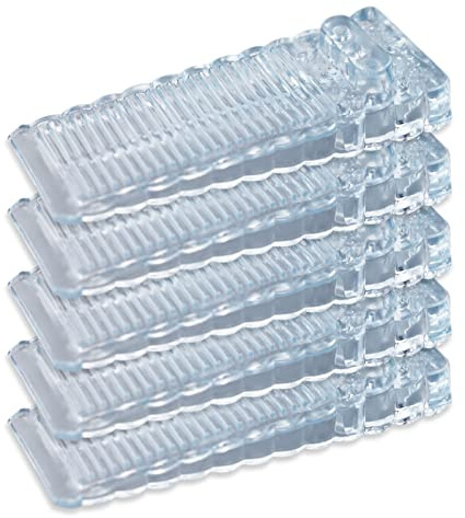 5 Pack Premium Door Wedge Wedges - Clear Rubber Anti Slip Door Stops for Floor Patio (Transparent)