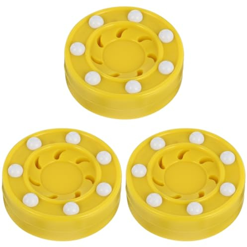 CLISPEED Hockey Pucks for Training: Outdoor Hockey Street Pucks, Driveway Hockey Puck Official Off Ice Novelty Indoor Hockey Men and Women Ice Skating Game Practice (3 Pcs)