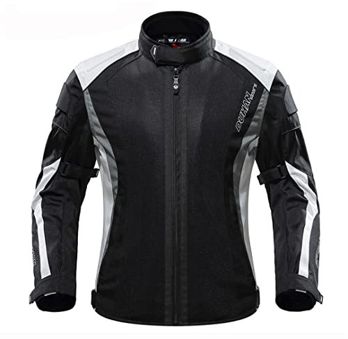 Motorradjacke Herren Sommerjacke Reitbekleidung Atmungsaktiv Touring Racing Jacke Motorrad 215 graue Jacke L