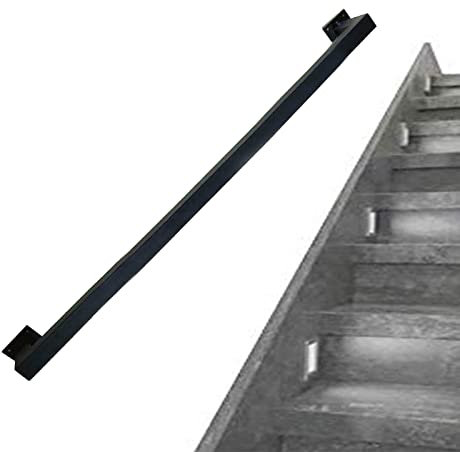 Whnoorher Pasamanos para escaleras de Metal Negro - Kit Completo, pasamanos para escaleras en Interiores y Exteriores Pasamanos para Barra de Apoyo, pasamanos para escaleras montados en la Pared