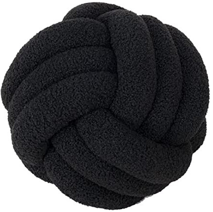 Mineliste Plüsch-Kisse Knotenkissen Knot Kissen Kopf-Kissen Inkl Füllung Nordische Kleines Deko-Kissen Bett Zimmer Dekor Spielzeug Geknotetes Kissen für Sofa Bett Dekorativ,Schwarz,28cm