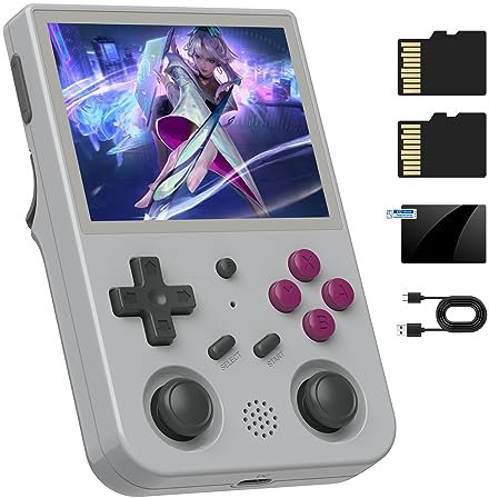 RG353VS Retro Linux System Video Handheld Game Console 3.5 IPS Screen RK3566 64bit Game Player 64G TF Card Built-in 4450 Classic Games Bluetooth 4.2 and 5G WiFi