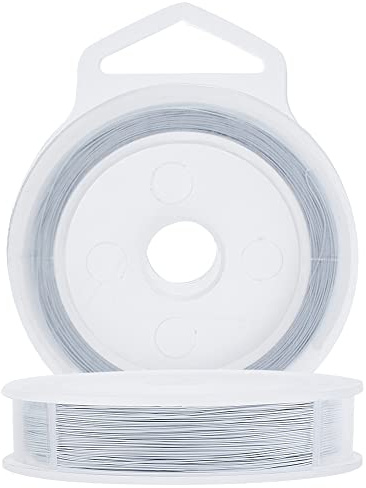 BENECREAT 120 m/328 Piedi 0,3 mm 7 Fili, Filo in Acciaio Inox Rivestito in Nylon, Filo di Perle per Gioielli, Forma Manuale, Bianco (TWIR-WH0008-05A-01-EU)