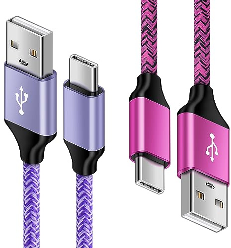 USB C Kabel Samsung Ladekabel für Samsung Galaxy A16/A56/A17/A36/A15/A25/A35/A55/A54/A34/A53/A51/S26/S25/S24/S23/S22/S21/S20, 2 Stück [1.8M+0.9M] Typ C Handy Ladekabel Schnellladekabel USBC Datenkabel