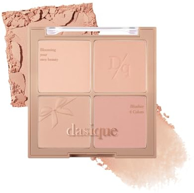dasique Blending Mood Cheek #10 Muted Nuts | 4 blandbara nyanser i ljusteight Smooth Powder | Vegan | Koreansk makeup | Rouge