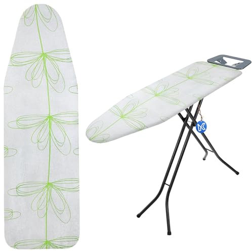 KADAX Bügelbrettbezug mit Kordelzug, praktischer Bügelbezug, Bügeltischbezug für Dampfbügeleisen, Verstellbarer Ersatzbügeltischbezug (Blumen S)