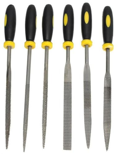 6 Stück Nadelfeilen Feilen Set - Nadelfeilen Metall Kleine Feilenset für Metall, Juwelier, Holz und Kunststoff, 3 x 140mm Werkstattfeile