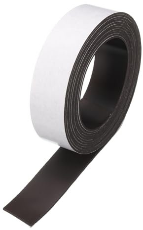 sourcing map Magnetic Tape, 6.56 Feet Magnet Tape Roll Magnetic Strips with Adhesive Backing for DIY, Art Projects, Whiteboards, Fridge Organization