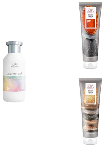 Wella Professionals Set zum Verändern und beleben der Haarfarbe – 1x 150 ml Color Fresh Mask Copper Glow pflegende Tönung und 1x 250 ml Color Motion+ farbschützendes Tiefenreinigungsshampoo
