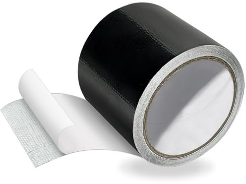 Birllaid Reparaturklebeband für Gewebeplanen,LKW-Plane Reparatur Spezialband,7.5cmx7.6m für LKW abdeckplane, Markise, Zelt, Schlauchboot Stark klebrig, Wasserdicht,Abriebfestigkeit Schwarz